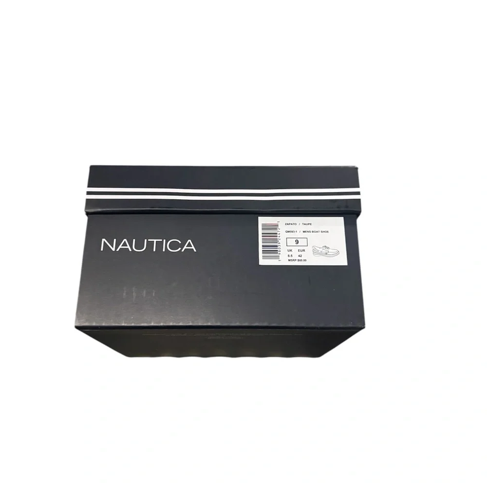 Nautica Men’s Beige/Tan Leather Boat Shoes